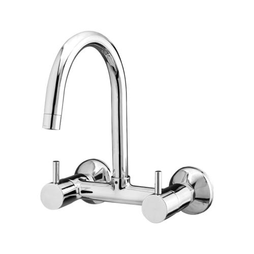 Sink Mixer Wall Mounted with Swinging Spout Chrome